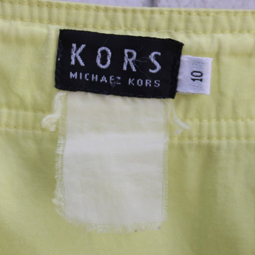 KORS Michael Kors Women's Vintage 90s Neon Yellow Green Mini Skirt Size 10 - Picture 4 of 4